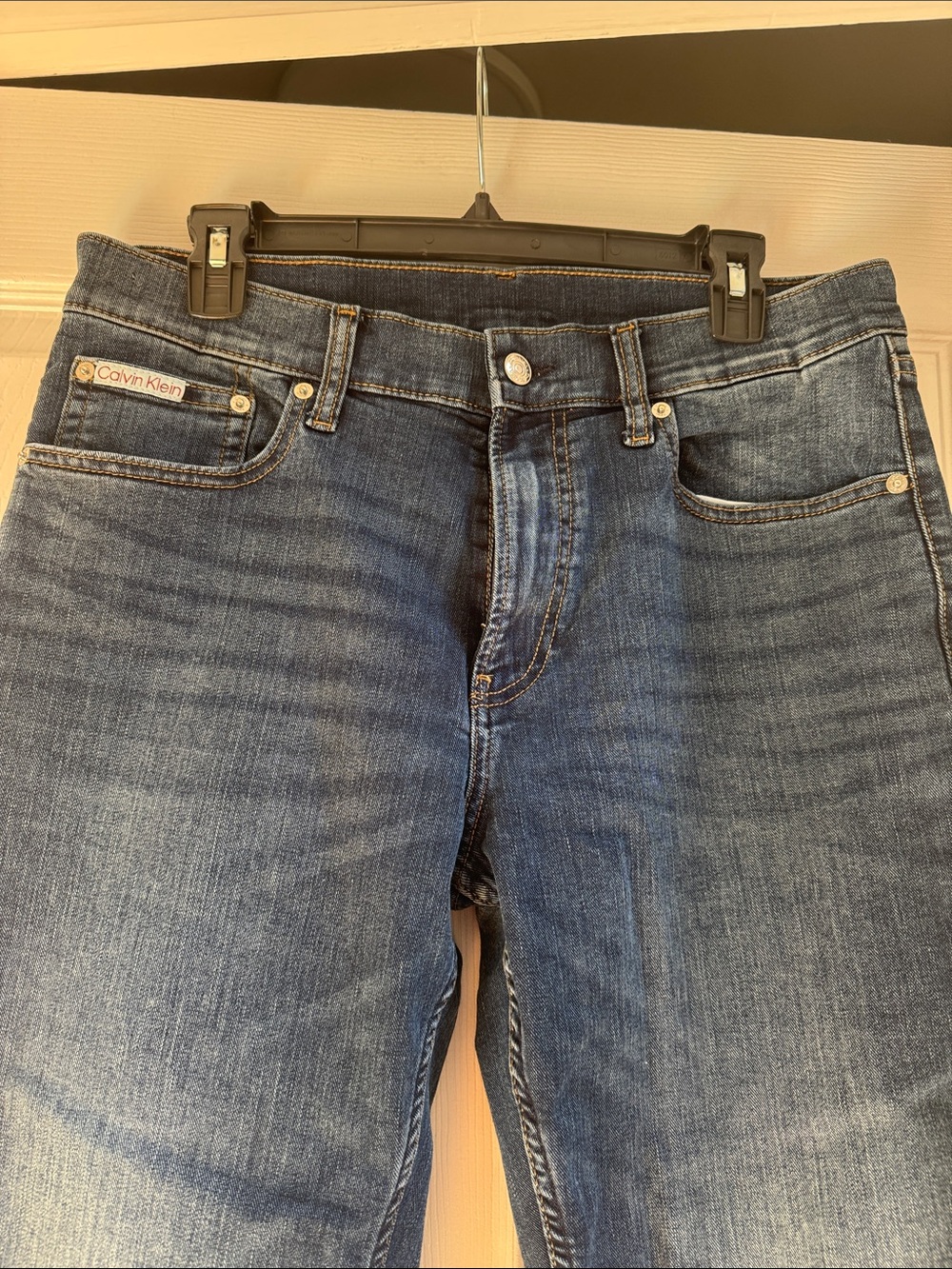 Calvin Klein / Men's Dark Blue Straight Fit Jeans - Picture 2 of 6